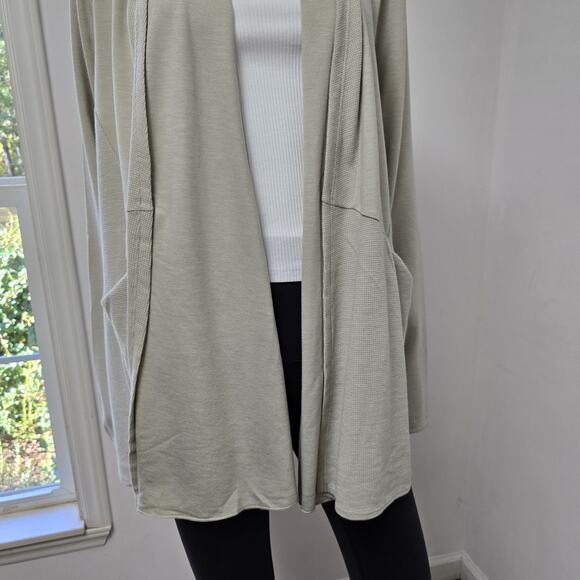 Logo Lounge Lori Goldstein Cardigan Size XL Gray Open Front Pockets Mixed Media - Picture 7 of 11